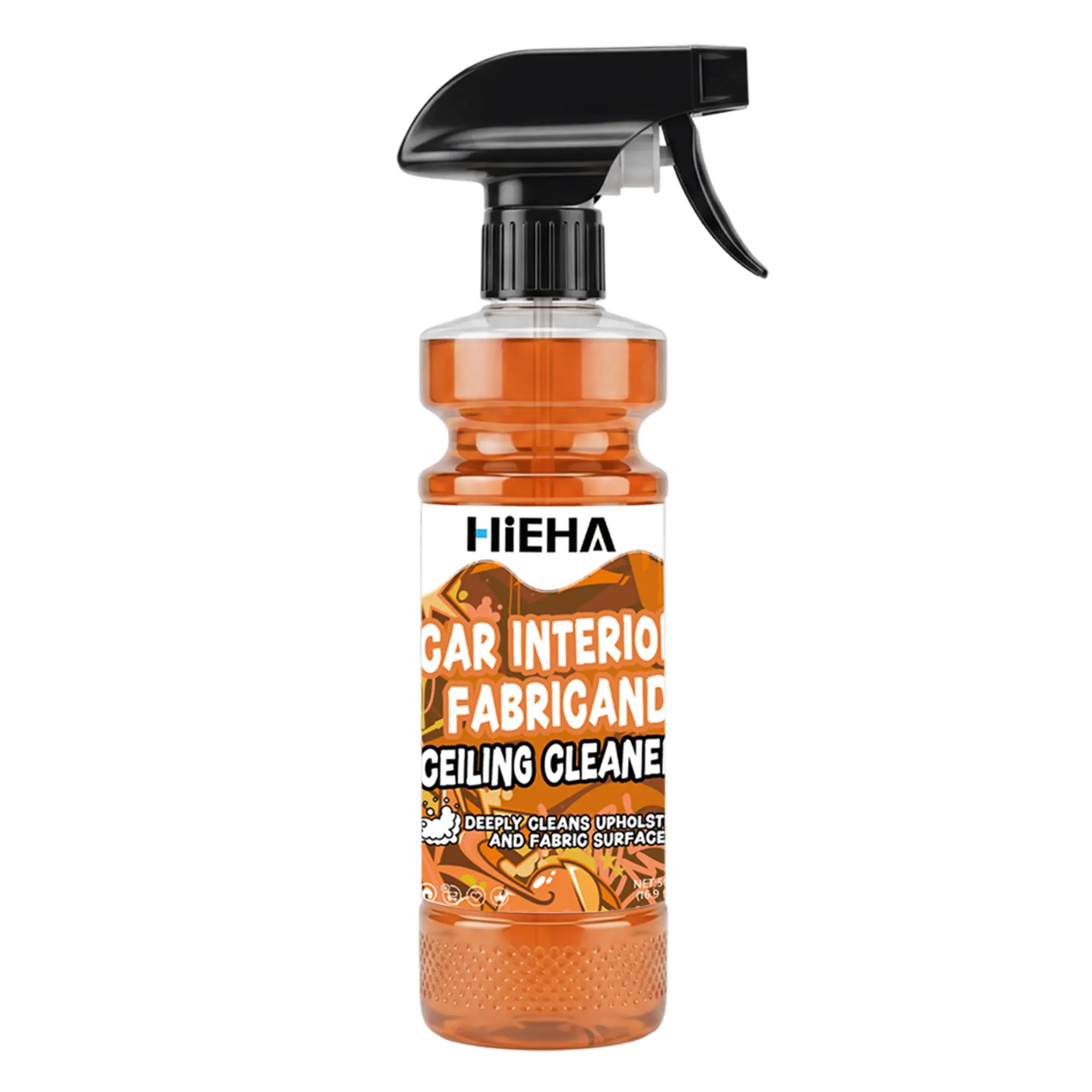 【HiEHA | TikTokShopBackToSchool】Car Interior Cleaner - Citrus Scent Formula for Leather Seats, Fabric Upholstery & Carpets, Leather/Fabric Cleaning Solution with Towel/Sponge