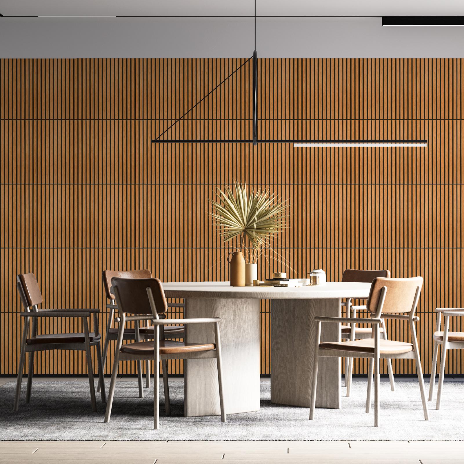 【New】Art3d 4-Pack Lightweight MDF Wood-Look 3D Wall Panels, DIY Decor Panels, 24" x 12",Covers 8 Sq.Ft., Acoustic Grille Panels