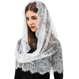 Spanish Style Lace Traditional  Inspired Infinity Shape Mantilla Veil Latin Mass  Covering