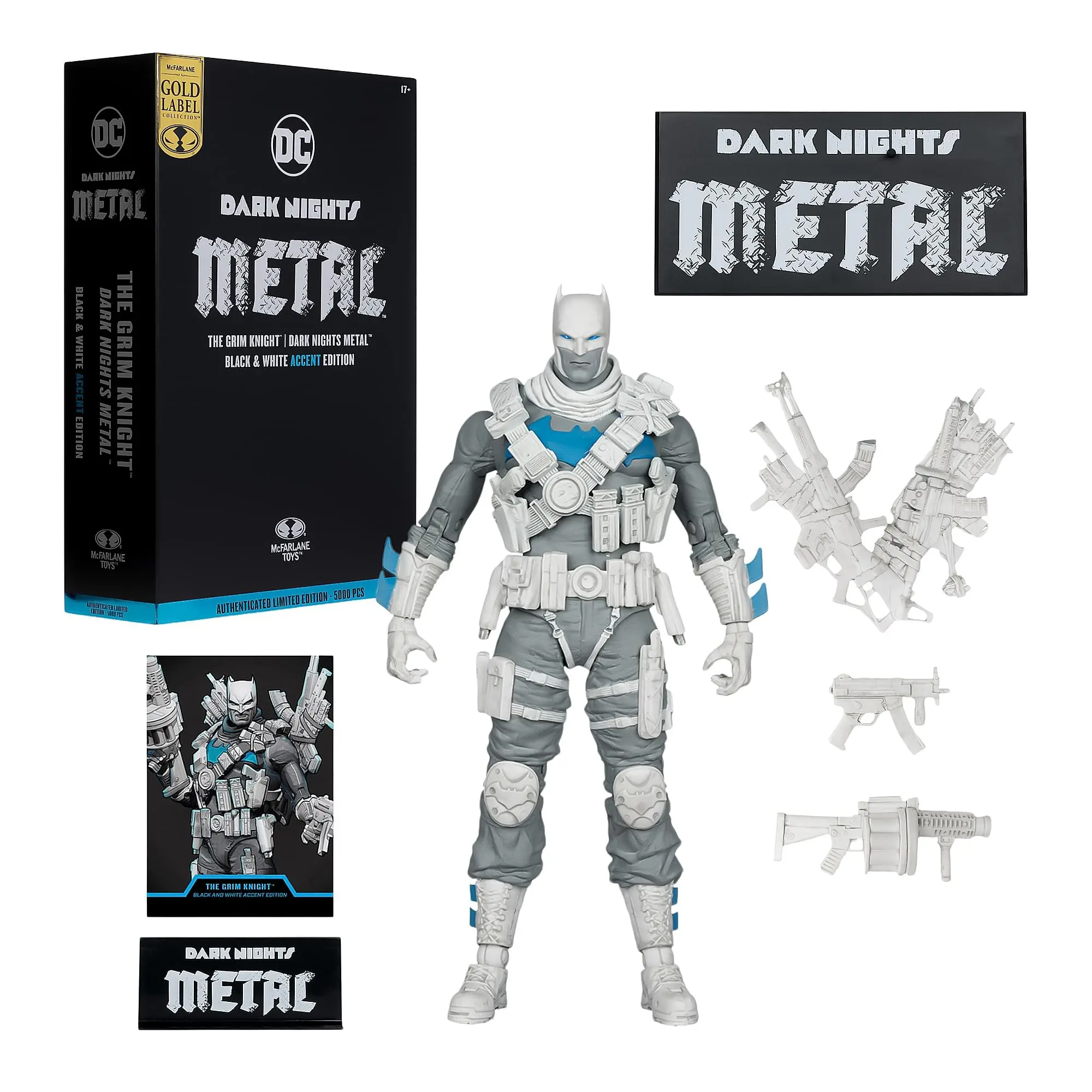 DC Multiverse Dark Nights: Metal Figure | The Grim Knight BW Accent Edition