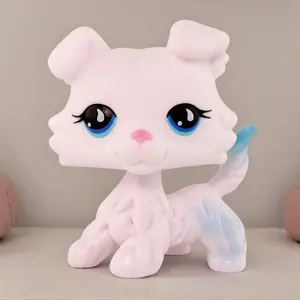 DIY White Collie Mini Pet Figure Painting Kit - Customizable, Educational Craft Toy for Kids, Doll Making Specialty DIY Supply