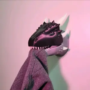 Dragon Coat & Towel Hanger - 3D Printed Home Organizer - Stable Wall Mount with 2 Slide Locking Holes - Perfect for Fantasy Lovers