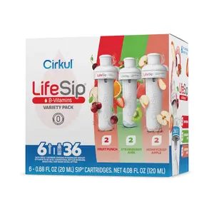 BIG SALE 2026 !!! Cirkul LifeSip B-Vitamins Flavor Water Variety Pack, Makes 36 Drinks, No Sugar, Zero Calorie Drink Mix, (2 Fruit Punch, 2 Strawberry Kiwi, 2 Honeycrisp Apple)