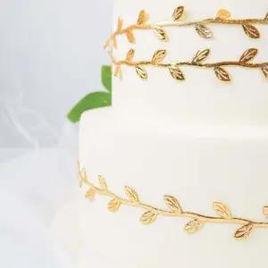 Olive Gold Leaf Ribbon Trim, Artificial Vines Leaf Garland For DIY Craft Party Wedding Home Decor 67ft