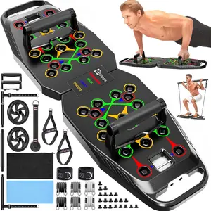 25-in-1 Foldable Push Up Board & Pilates Bar Set for Home Gym Workout - Multi-Function Design, Adjustable Angles, Portable & Durable, Strength Training, Core & Flexibility Exercises