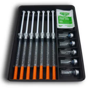 Syringe & Vial Storage Organizer Tray | Holds 7 Prefilled 1ml Syringes + 5 Vials + Wipe Slot | Fridge-Safe, Stackable, Drawer-Ready | Compact 7.5" x 6" Case for Daily Wellness & Home Health Routines