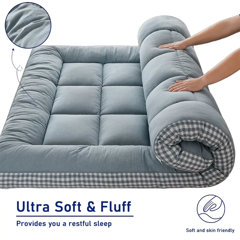 Ultra Soft 3D Mattress, Thickened Soybean Bagel Bed, Dual Use Foldable Design, Folding Mattress Sleeper, Breathable Anti-Mite, Suitable for Dorms & Apartments