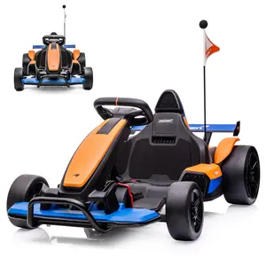 GARVEE 24V Bluetooth Drifting Electric Go Kart for Ages 6+, Dual 400W Motors, 10AH Battery, Drift Race Pedal, Advanced Damping System, Racing Flag for Outdoor Play