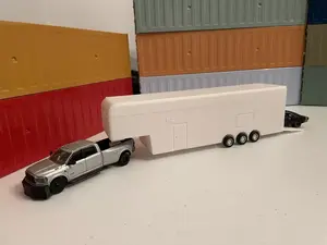 3D Printed 1/64 Gooseneck Enclosed 36FT Tall Aero Trailer for Greenlight EX Wide