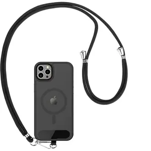 Phone Lanyard, 1Pcs Adjustable Black Crossbody Strap With Universal Durable Tether Tab Cell Chain And Anti Theft Phone Leash For Travel Outdoor Sports Walking And Daily Hands Free Use