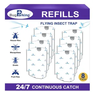 NOT COMPATIBLE WITH OTHER BRABDS, 8 Pack Flying Insect Trap Refill, Compatible with Bug Parking BP001 only, High-Stick Replacement Refill Cartridge NOT COMPATIBLE WITH OTHER BRABDS
