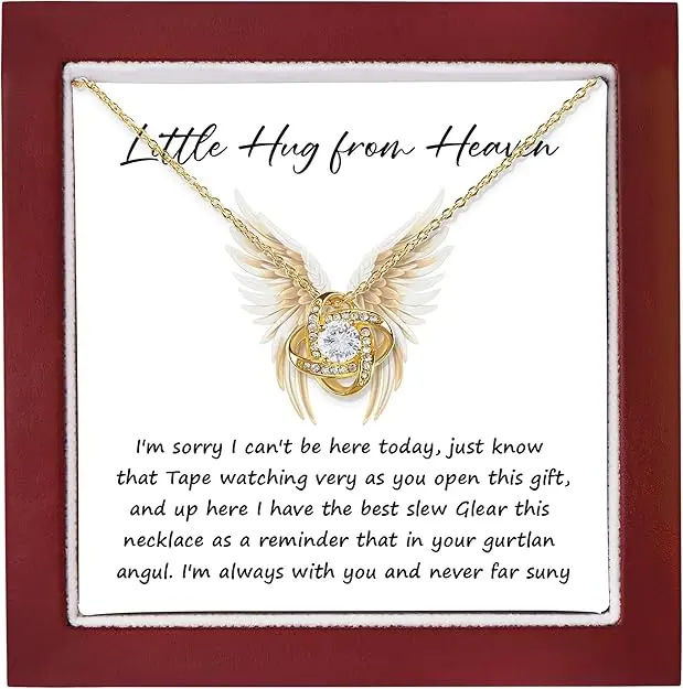 Hug From Heaven Necklace, Gift From Heaven Birthday Christmas Wedding Keepsake Letter From Heaven Sympathy Condolence, Gift Loved One Bereavement