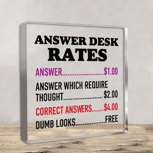 Funny Office Decor Set, Humorous Acrylic Plaque Sign, Desk Accessories & Coasters, Ideal Gift for Colleagues/bosses, Perfect for Home/office Use, Novelty Desk Decor