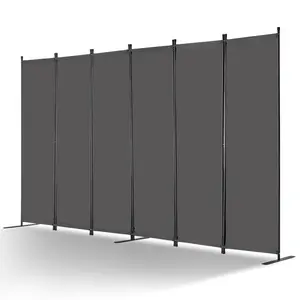 VEVOR 2FT Room Divider, 3 Panel PET Polyester Soundproof Room Screen, Folding Privacy Divider Portable Partition Divider for Room Separation, Freestanding Room Partitions for Office Study, Grey