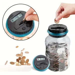 Digital Coin Counting Piggy Bank – LCD Counter Large 60oz Money Jar for All US Coins, Kids & Adults Automatic Savings Jar with Capacity Display