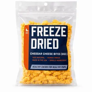 Wild Wolf Freeze-Dried Cheddar Cheese Bites (6oz) – 100% Natural, Human-Grade Dog Treats, Single-Ingredient USA-Made Training Bites