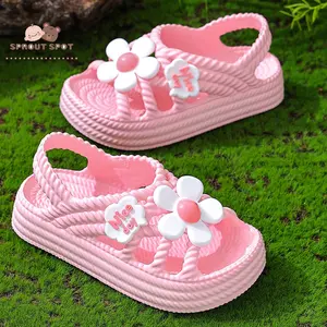 Little Girl Summer EVA Sandals Anti-slip Soft Sole Flower Shoes for Outdoor, School, Party