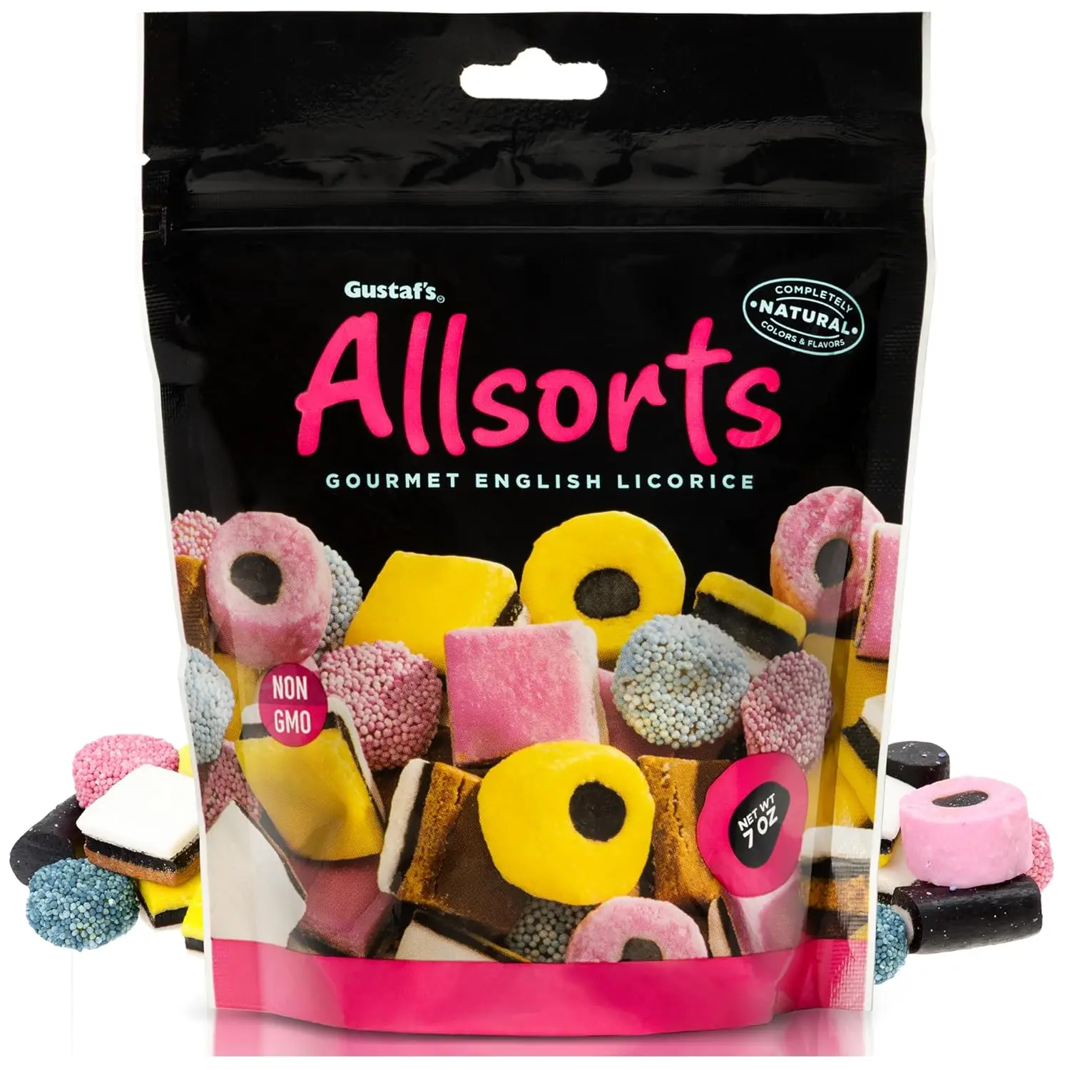 Gustaf's Licorice Allsorts 7 oz Bag - 3 Types of English Liquorice Treats - Gourmet Licorice Candy Assortment - Soft Liquorice Candy