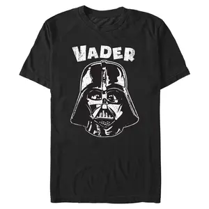 Mens Star Wars Distressed Vader Helmet T Shirt