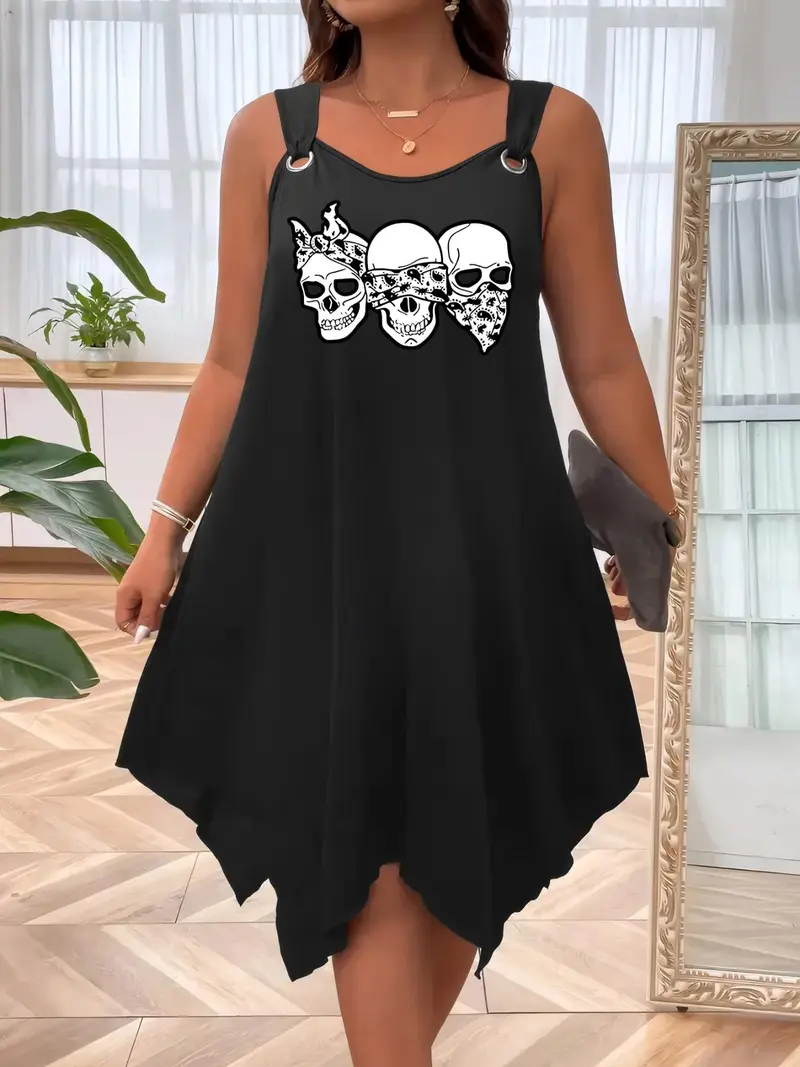 black skull dress Amanda Black Skull Swing Dress