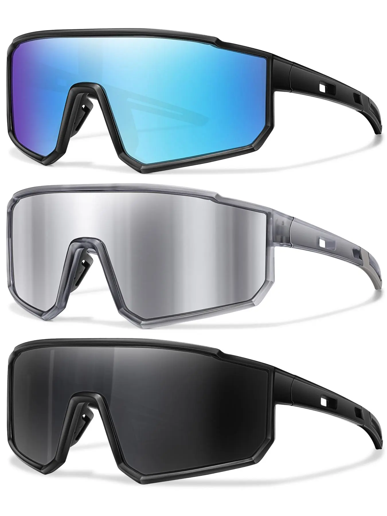 Unisex Sporty Large Frame Sunglasses, Outdoor Sports Sunglasses, Fashionable Sunglasses for Men & Women, Travel Accessories, Sports Eyewear, Windproof Sports Eyewear, Outdoor Sports Shades