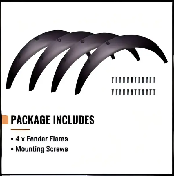 Automotive 4-Piece Universal Off-Road Pickup Truck Wheel Fender Set - Aggressive Fender Flares, Full Hardware, Easy DIY Install Upgrade, Weatherproof Debris Shield, Easy to Clean, Extra Tire Coverage, Functional Protection #DIYAutoMod