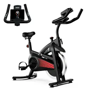 [New arrived] Exercise Bike 18LBS Flywheel ,Spinning bike 300 LBS Maximum load capacity,Stationary bike Cycle Adjustable Brake Button; Adjustable Handlebar Height; Adjustable Seat Height.