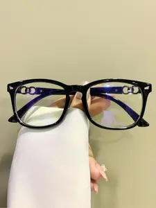 Unisex Simple Style Plain Color Square Frame Eyeglasses, Trendy Casual Eyeglasses for Everyday Use, Fashion Accessories for Outdoor Activities