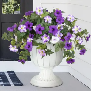 2PCS Artificial Flowers for Outdoor Decoration - UV Resistant Silk Fake Flowers, Faux Plastic Plants for Hanging Baskets, Garden, Porch, Window Box & Home Decor, No Fade Realistic Flowers