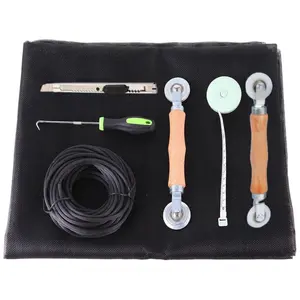 7 piece Window Screen Door Repair/Replacement Kit Charcoal Fiberglass Mesh with Rolling Tool/Hook/Ruler/Cutter/Spline for Screen Porch Repair Kit