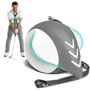 Golf Swing Trainer Ball, Memory Foam Training Aid for Arm Sync, Posture Correction & Fix Chicken Wing - Improve Tempo & Accuracy, Portable with Leather Cover & Lanyard, Summer Vibes
