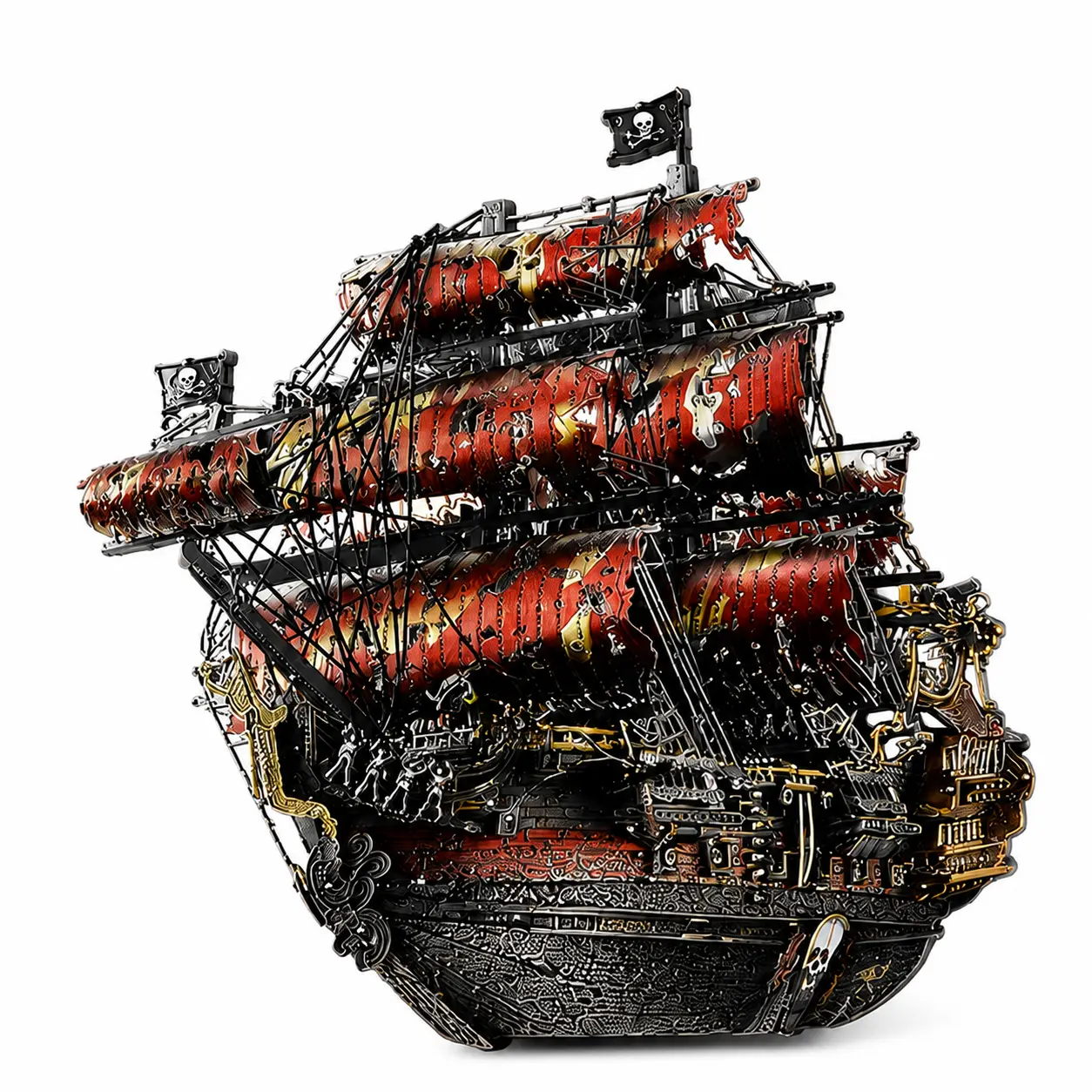 Piececool Intermediate DIY "Queen Anne's Revenge" Ship 3D Metal Puzzle - 3D Puzzle Ship Craft, Nautical Refrigerator Magnet Decal, Home & Kitchen Decor for 13+ DIY Enthusiasts Collectibles