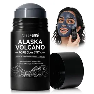 AT0ANY Alaska Volcanic Mud Mask Stick, Beauty Face Mask infused with activated charcoal to absorb impurities and excess oil. This deep-cleansing mud mask leaves skin clean and refreshed without tightness.