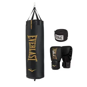 Elite Heavy Bag Kit with Black Handwrap and Cardio Gloves - 100Lb