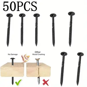50Pcs Star Drive Decking Wood Screws,6 Inch Heavy-Duty Outdoor Deck Screws,Rust Resistant Timber Screws for Timber/Log/Landscaping Wood,Hand Tools Kits