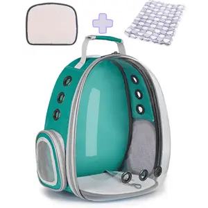 Cat Carrier Backpack, Clear Bubble Waterproof Backpack Carrier, Pets and Small Dogs,Airline-Approved, Designed for Travel, Hiking, Walking & Outdoor Use (Classic-Green)