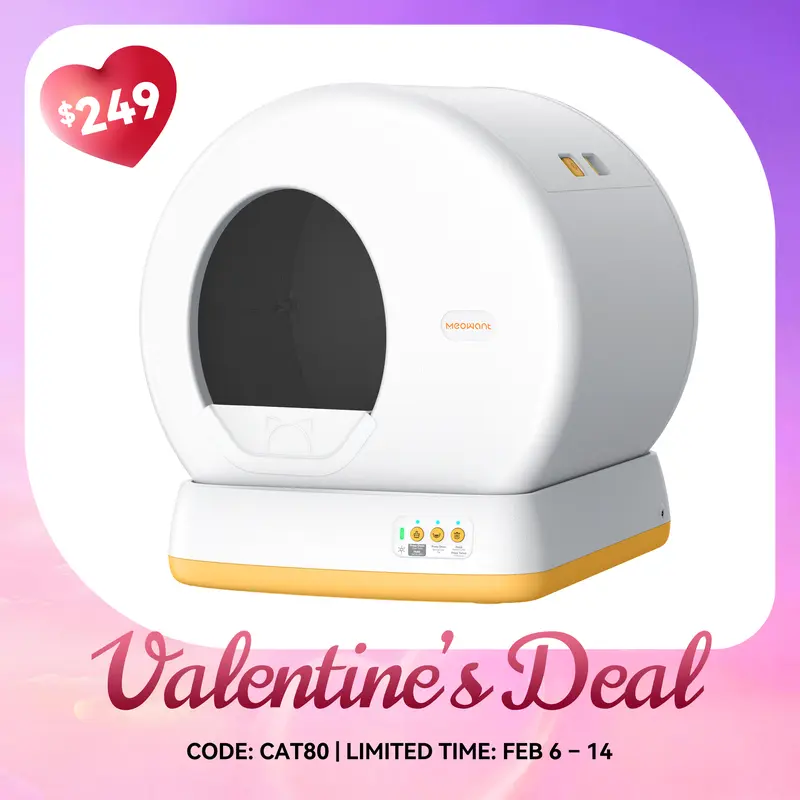 Meowant SC01 Smart Litter Box – Self-Cleaning, Odor-Free, Pee Guard, Auto Safety Stop, App-Controlled with Mat & Liner