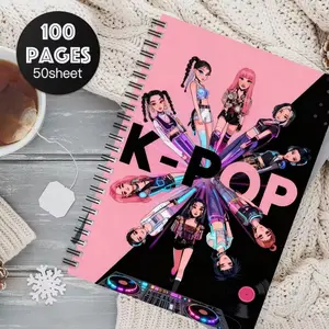 K-Pop Spiral Notebook with Korean Girl Group Icon, and Cover, K-Drama Diary, K-Pop Fan Gift, Travel Planner