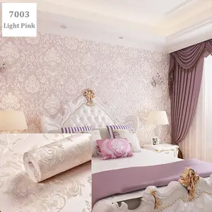 A roll of self-adhesive 3D embossed minimalist European-style wallpaper, easy to peel and stick, ivory court-style wallpaper, suitable for bedroom and living room TV feature walls, home decoration.