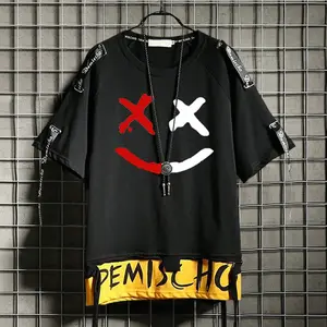 Men’s T-Shirts Techwear Shirts for Men Japanese Streetwear Hip Hop Shirts Men Graphic T Alphabet Design Workwear Gothic