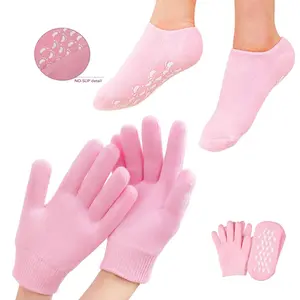 4Pcs Moisturizing Gloves and Socks, Gel Spa Moisturizing Therapy Socks and Gloves Care Soften Repair Dry Cracked Hand and Foot Skin, Effectively Repair Dry and Rough Hand and Foot Skin Care
