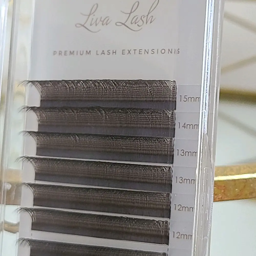 Plastic U-Shaped YY Warm Tone CC Curl Cosmetic Eyelash Extensions, 8-15mm Mixed Size Tray for Everyday Wear Styling, Natural Look Makeup with Soft Effect