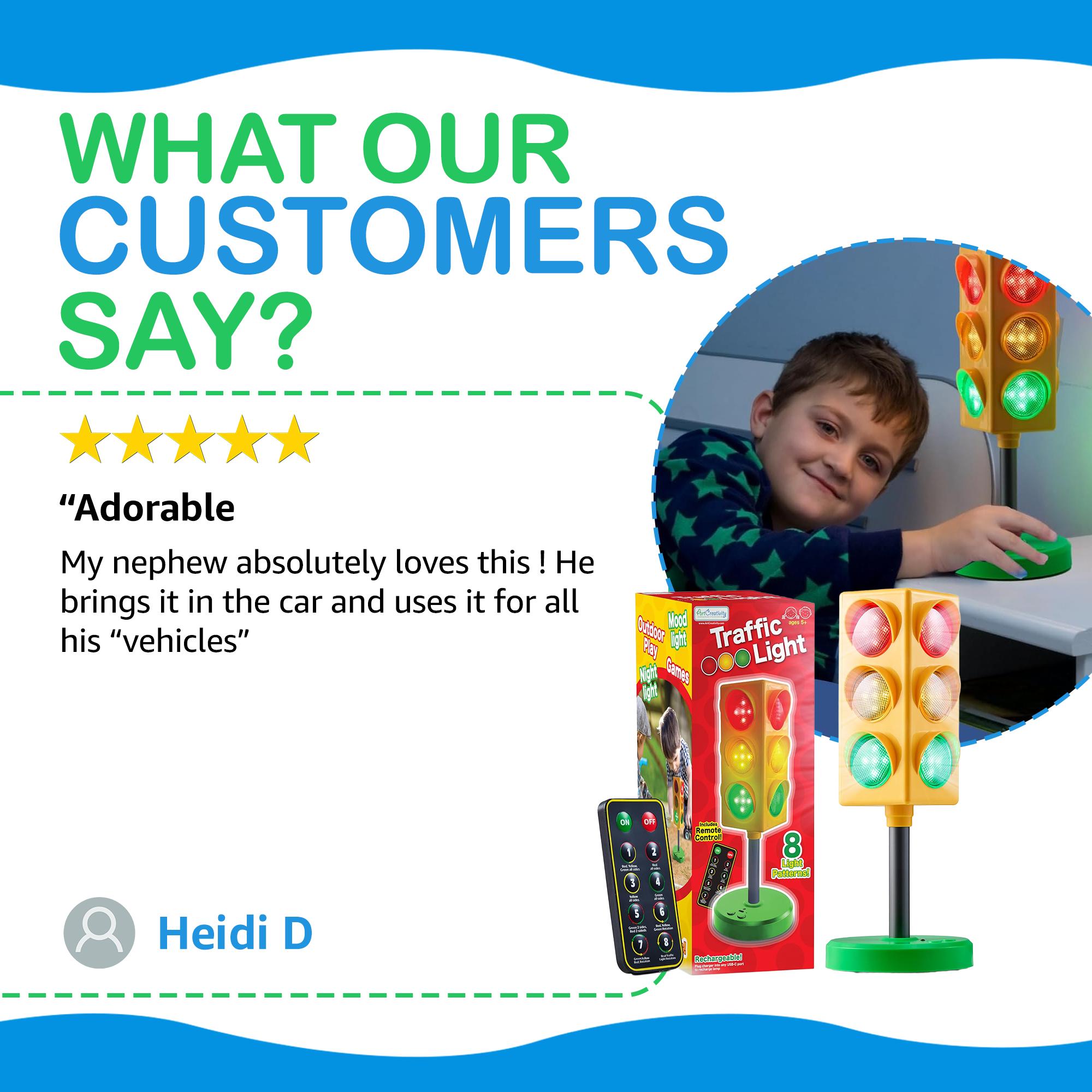 Traffic Light Lamp - Stop Light Lamp for Kids with Remote - 8 Different Patterns, Red Light Green Light Game for Kids