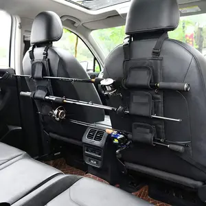 Car Seat Fishing Rod Storage Bag - Portable Lure Rod Holder Strap for Vehicle Rear Seat
