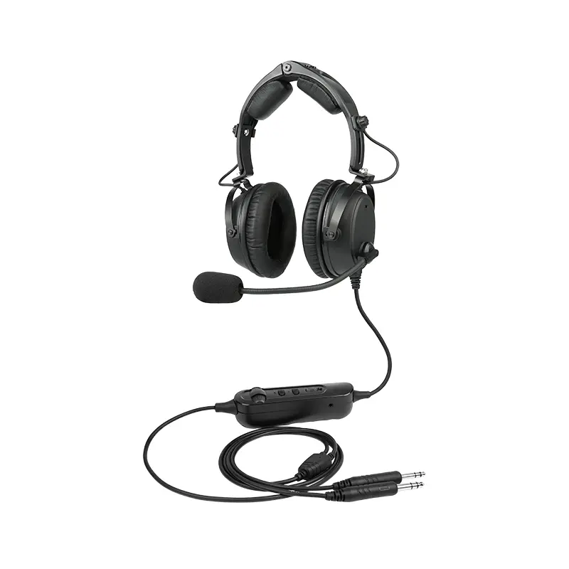 ANR Aviation Electronic Headphone with Bluetooth for Pilots, Active Noise Cancellation, MP3 Input, Faux Leather Ear Cushions, GA Dual Plugs, Audio Headphone Accessories, Android Compatibility, Included Headset Bag