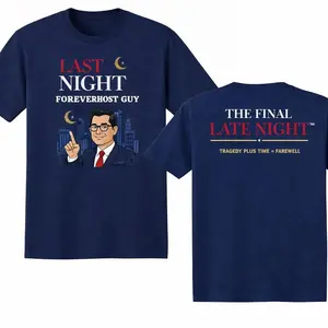 The Last Night Show With Stephen Colbert 2026 T-shirt- TV SERIES Shirt - Sweatshirt - Hoodie Unisex Heavy Cotton Tee