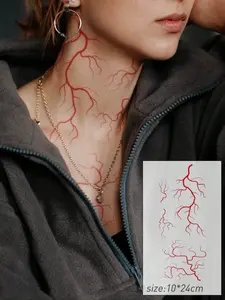 Realistic Fake Blood Vessel Temporary Tattoo, Large Body Art Sticker for Arm, Chest, Back, Halloween, Cosplay, Party Makeup