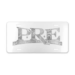 Paper Route Empire PRE License Plate Vintage Scroll Design Novelty Vanity Plate Aluminum
