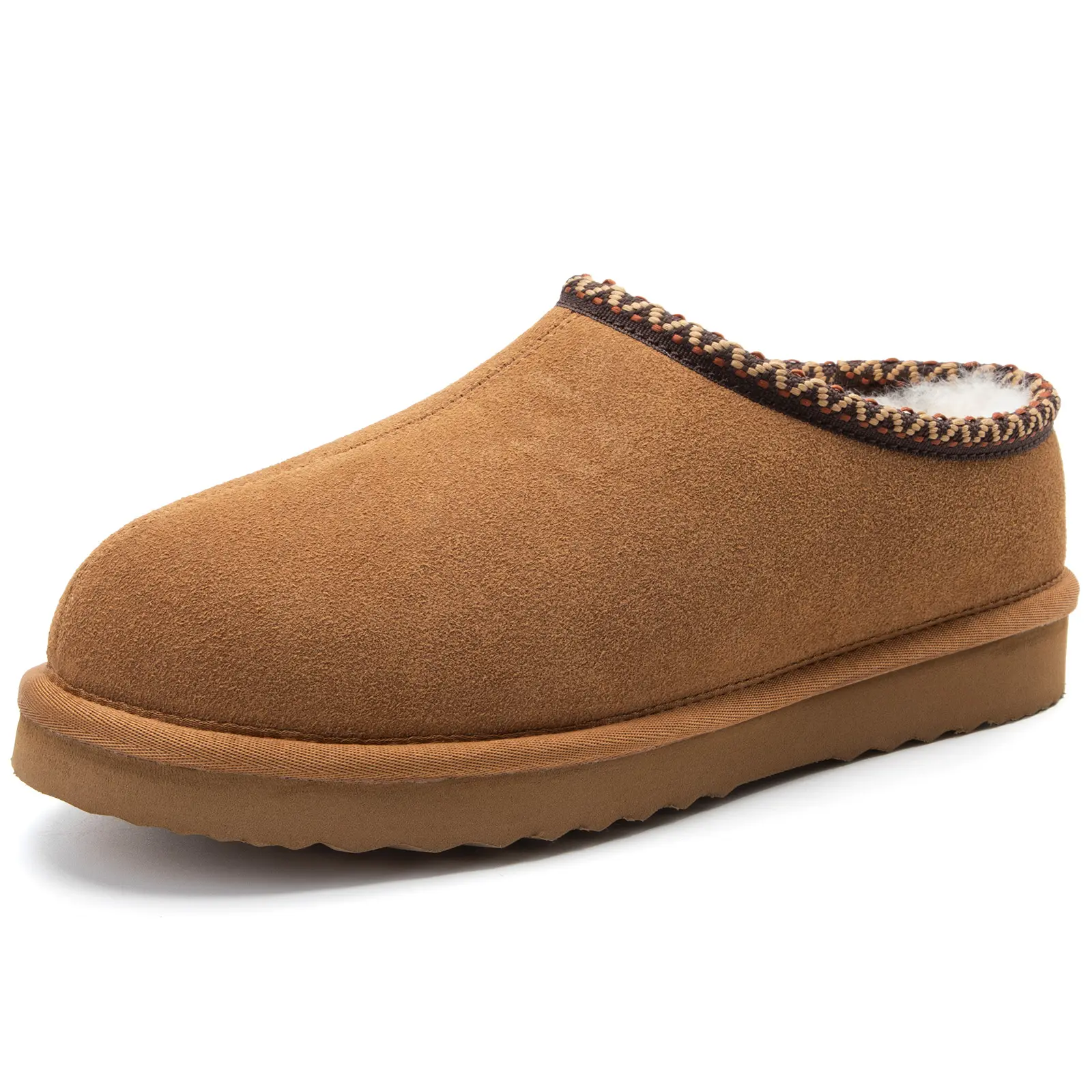 KOLILI Women's Cozy Suede Slippers, Warm Fuzzy Lined Slip-On Shoes, Comfortable Indoor Outdoor Winter Walking Shoes