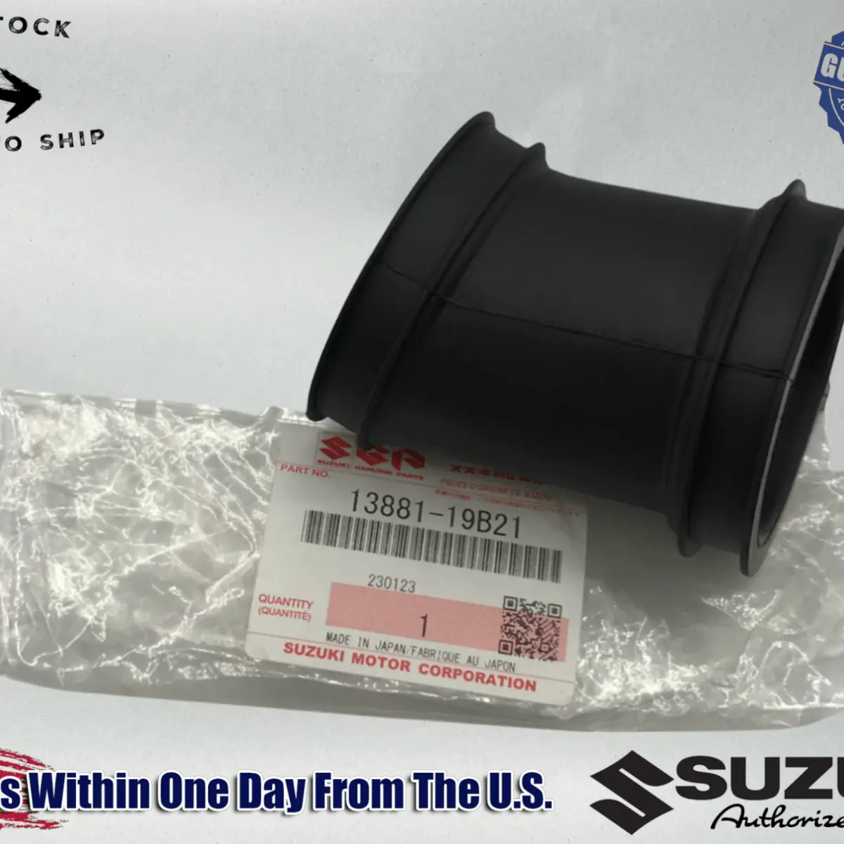 Suzuki OEM QUAD RUNNER 250 LTF250 AIR BOX TO CARBURETOR INTAKE BOOT 13881-19B21